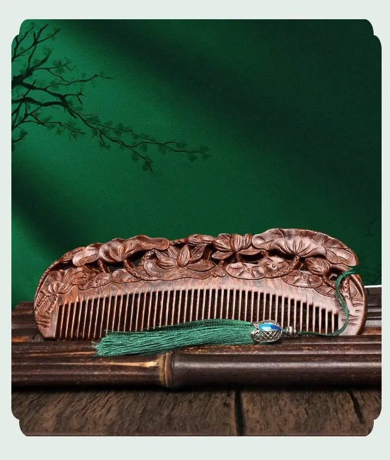 Chinese Hair Comb – Sandalwood Carved Gift, Romantic & Elegant Hair Care - STAR8S