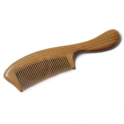 Chinese Hair Comb – Vintage Green Sandalwood Carved Gift, Elegant & Romantic Hair Care - STAR8S