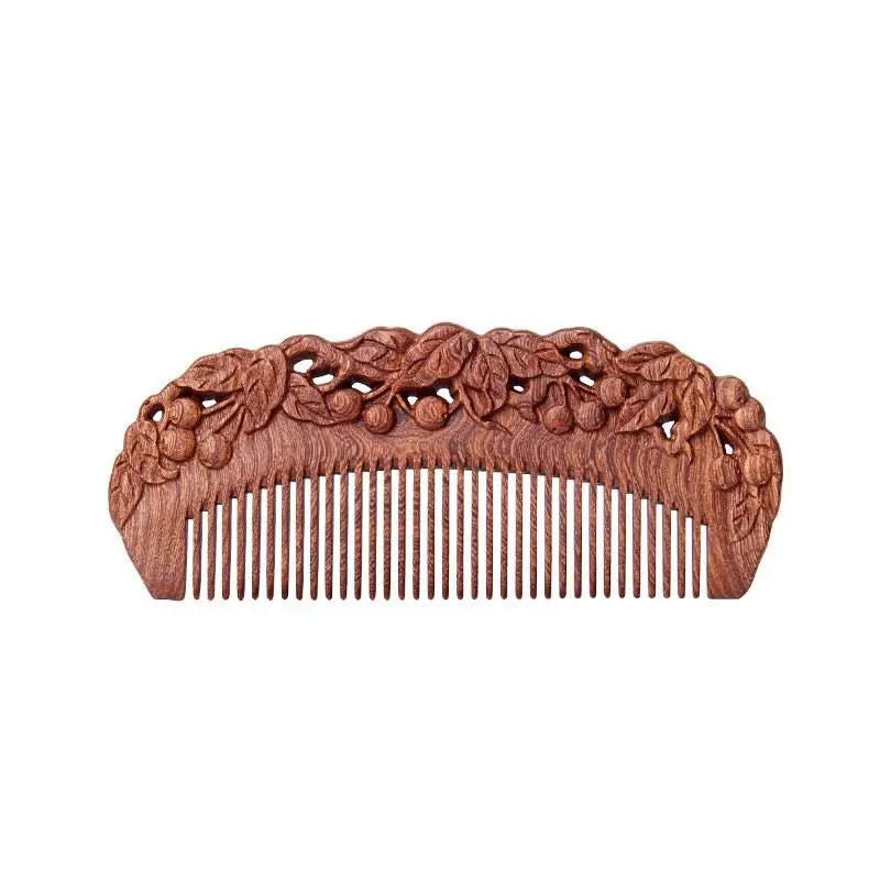 chinese hair comb – vintage green sandalwood carved gift, romantic & elegant hair care - star8s