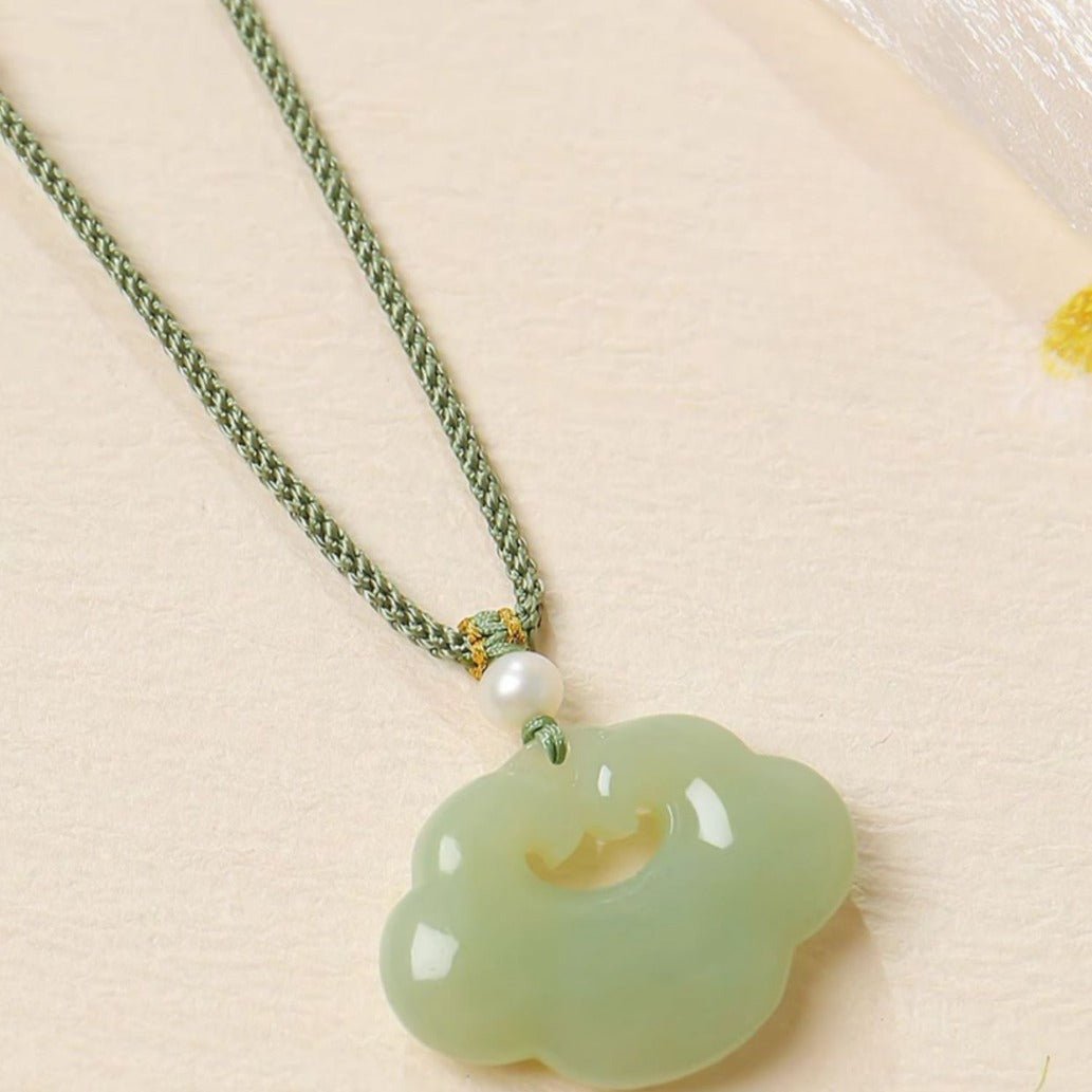 chinese jade necklace - heitian ruyi lock pendant for women's protection | star8s