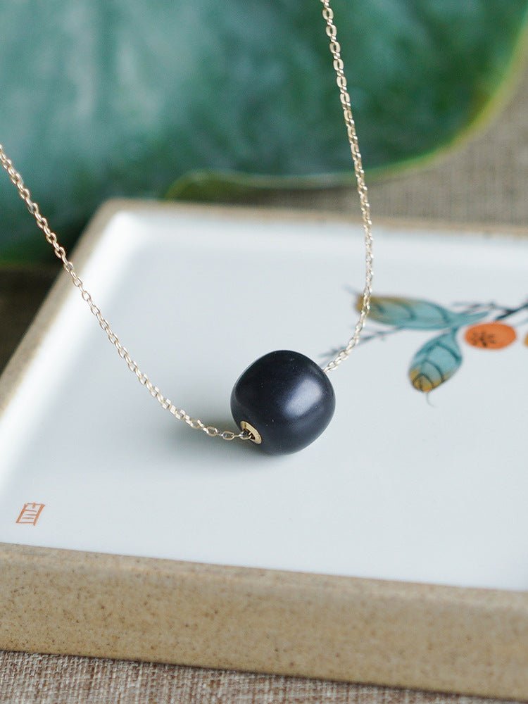 Chinese Jade Necklace with Heitian Black Snake Chain | STAR8S