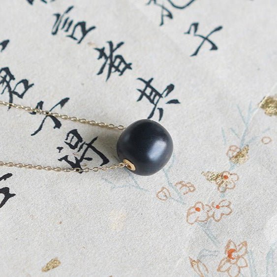 chinese jade necklace with heitian black snake chain | star8s - star8s