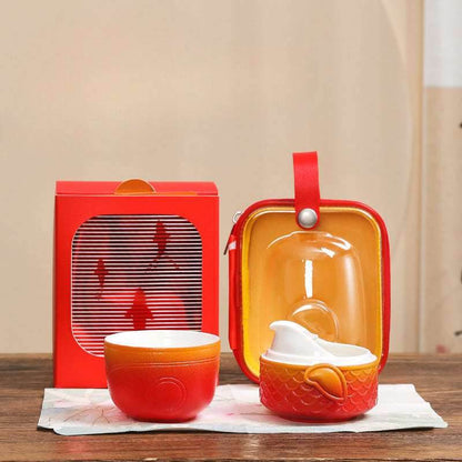 Chinese Koi Kuaike Cup Portable Gongfu Tea Set for Outdoor Gift - STAR8S