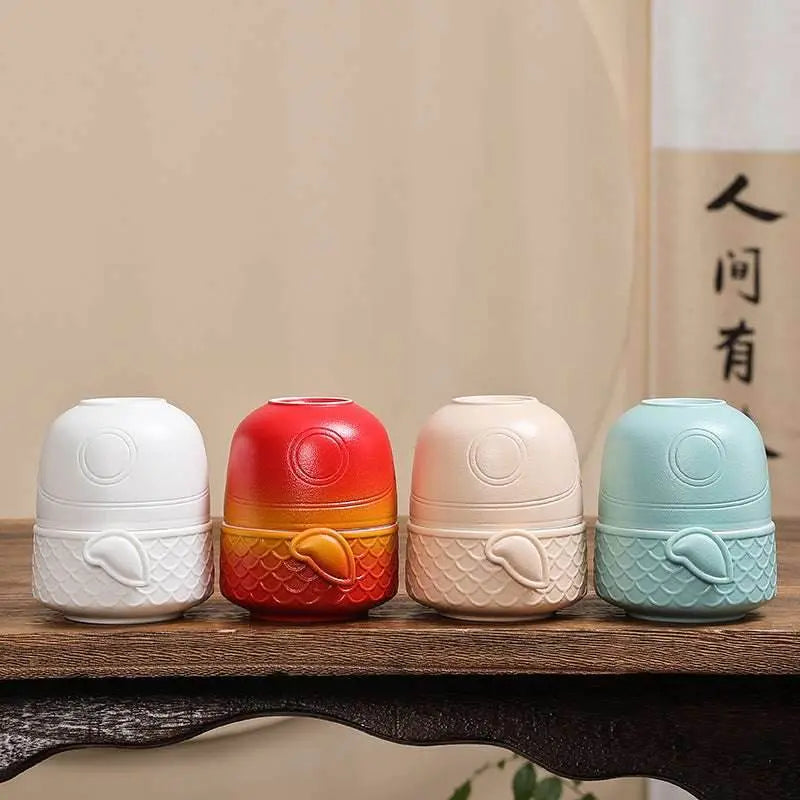 chinese koi kuaike cup portable gongfu tea set for outdoor gift - star8s