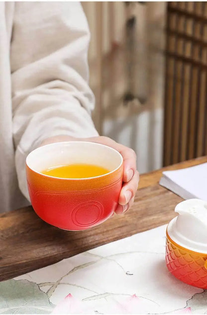 Chinese Koi Kuaike Cup Portable Gongfu Tea Set for Outdoor Gift - STAR8S