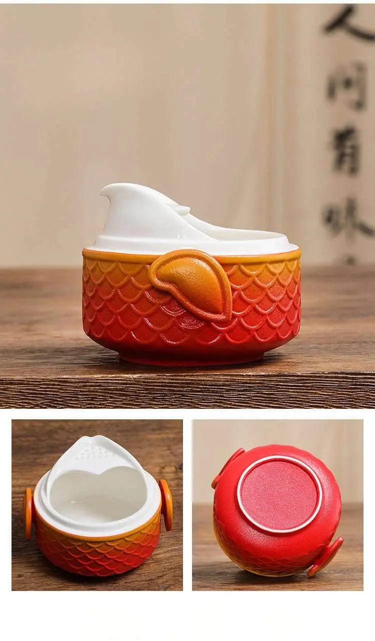 chinese koi kuaike cup portable gongfu tea set for outdoor gift - star8s