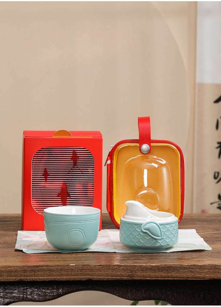 Chinese Koi Kuaike Cup Portable Gongfu Tea Set for Outdoor Gift - STAR8S