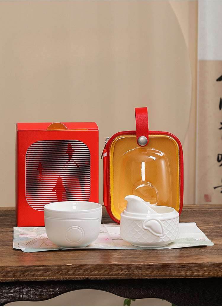 chinese koi kuaike cup portable gongfu tea set for outdoor gift - star8s