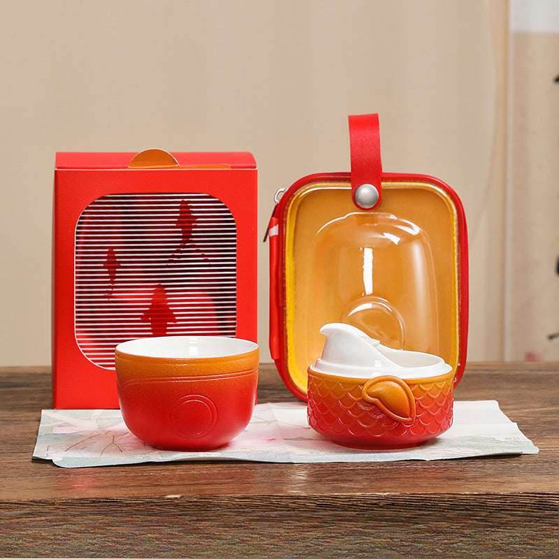 Chinese Koi Kuaike Cup Portable Gongfu Tea Set for Outdoor Gift - STAR8S