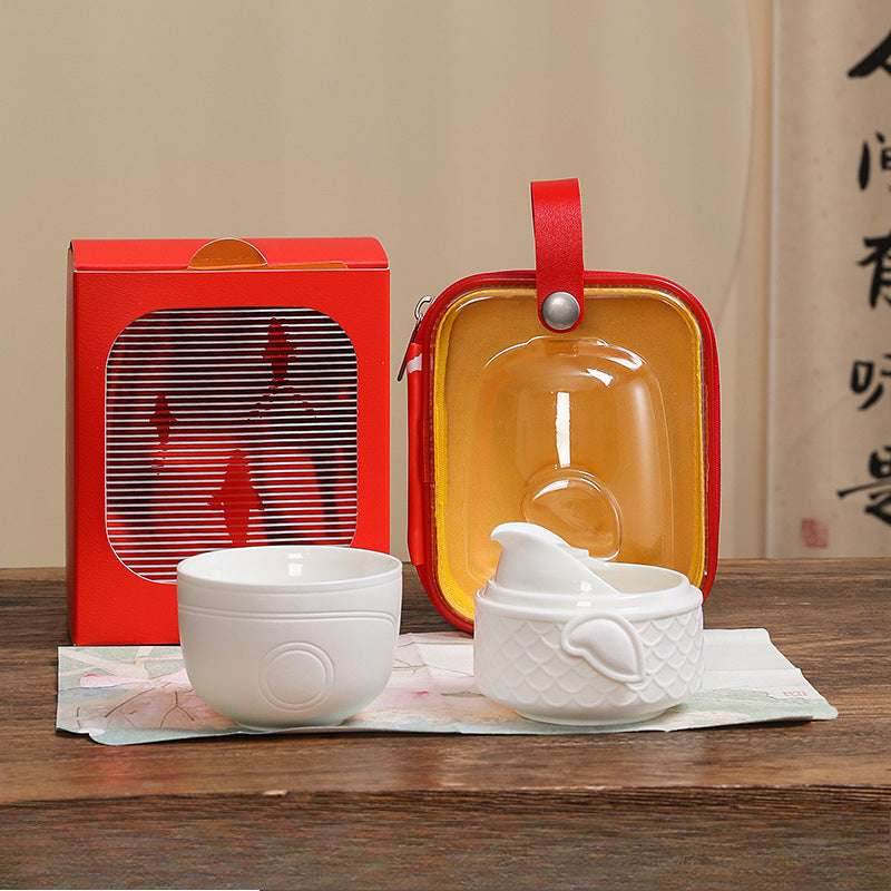chinese koi kuaike cup portable gongfu tea set for outdoor gift - star8s