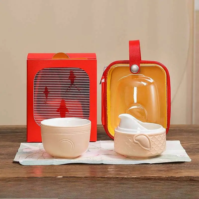 chinese koi kuaike cup portable gongfu tea set for outdoor gift - star8s