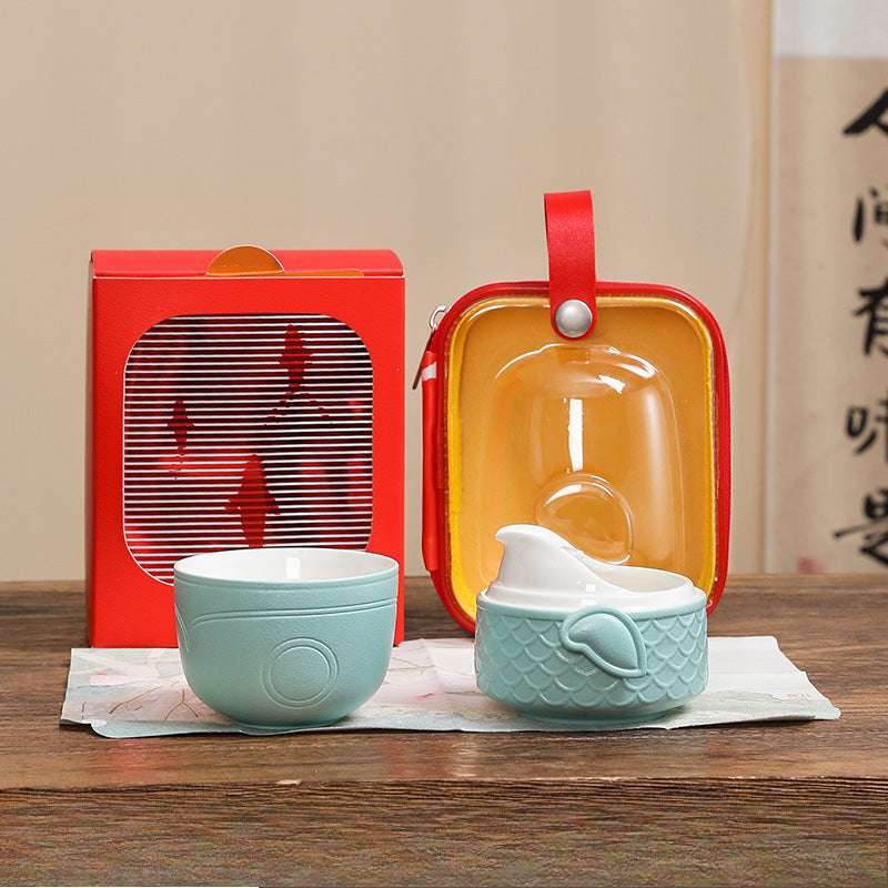 Chinese Koi Kuaike Cup Portable Gongfu Tea Set for Outdoor Gift - STAR8S