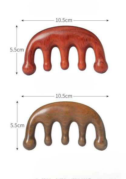 Chinese Massage Comb – Green Sandalwood Head Meridian Comb, Relaxing & Refreshing Health Care - STAR8S