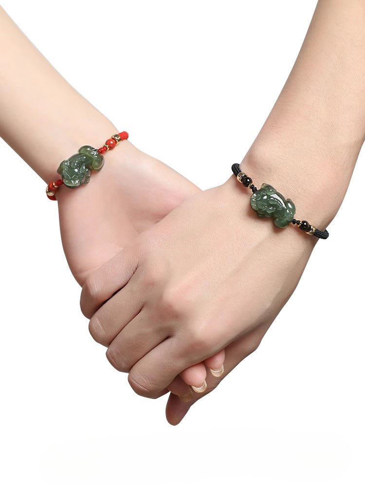 chinese pixiu couples  hetian jade bracelet - fortune & romance | star8s