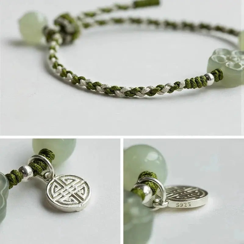 Chinese Plum Blossom Bracelet‌ - Genuine Hetian Jade & Fu | STAR8S - STAR8S