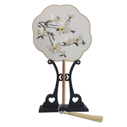 Chinese Suzhou Anxia Double - Sided Embroidered Round Fan for Dance and Ancient Style - STAR8S