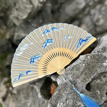 Chinese Suzhou Embroidered Folding Fan with Thousand - li Rivers and Mountains Pattern - STAR8S