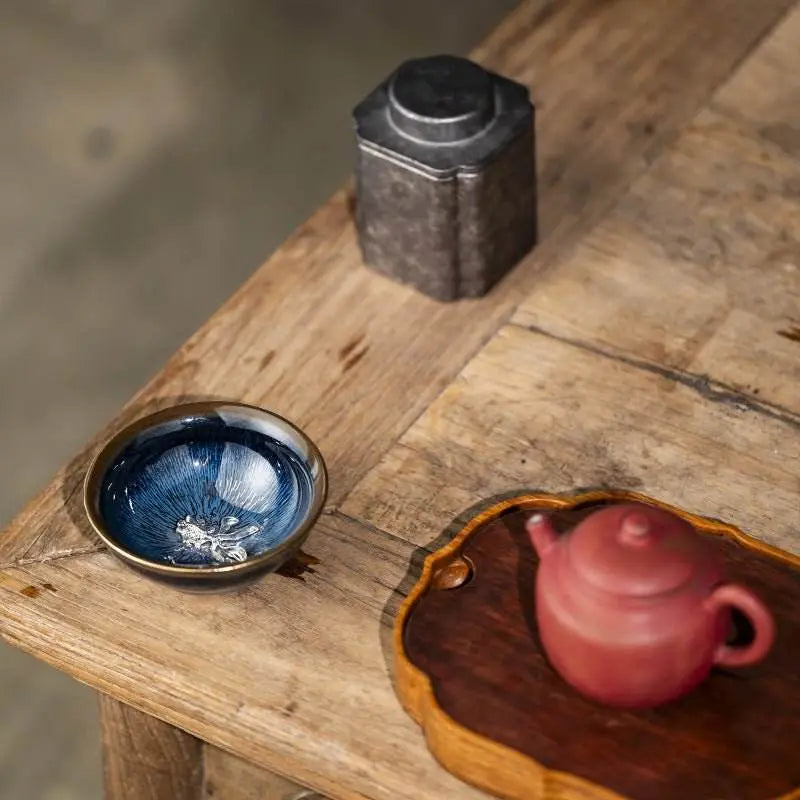 chinese tea cups handmade yaobian jian zhan ceramic artisan - star8s