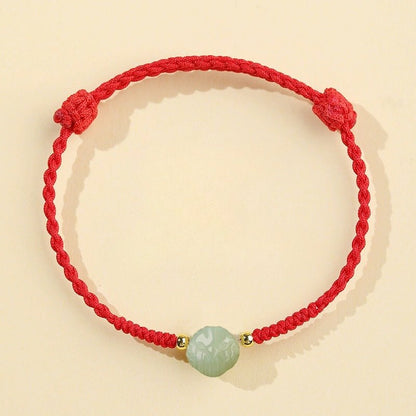 Chinese Zodiac Jade Bracelet‌ - Hetian Jade & Red String for Luck & Protection - STAR8S