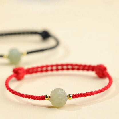 Chinese Zodiac Jade Bracelet‌ - Hetian Jade & Red String for Luck & Protection - STAR8S - STAR8S