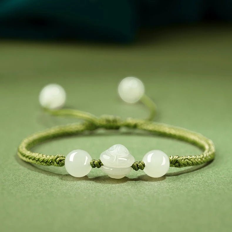 chinese zodiac snake green string bracelet‌ - hetian jade for protection | star8s - star8s