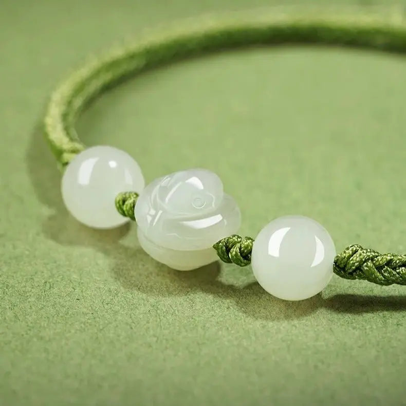 chinese zodiac snake green string bracelet‌ - hetian jade for protection | star8s - star8s