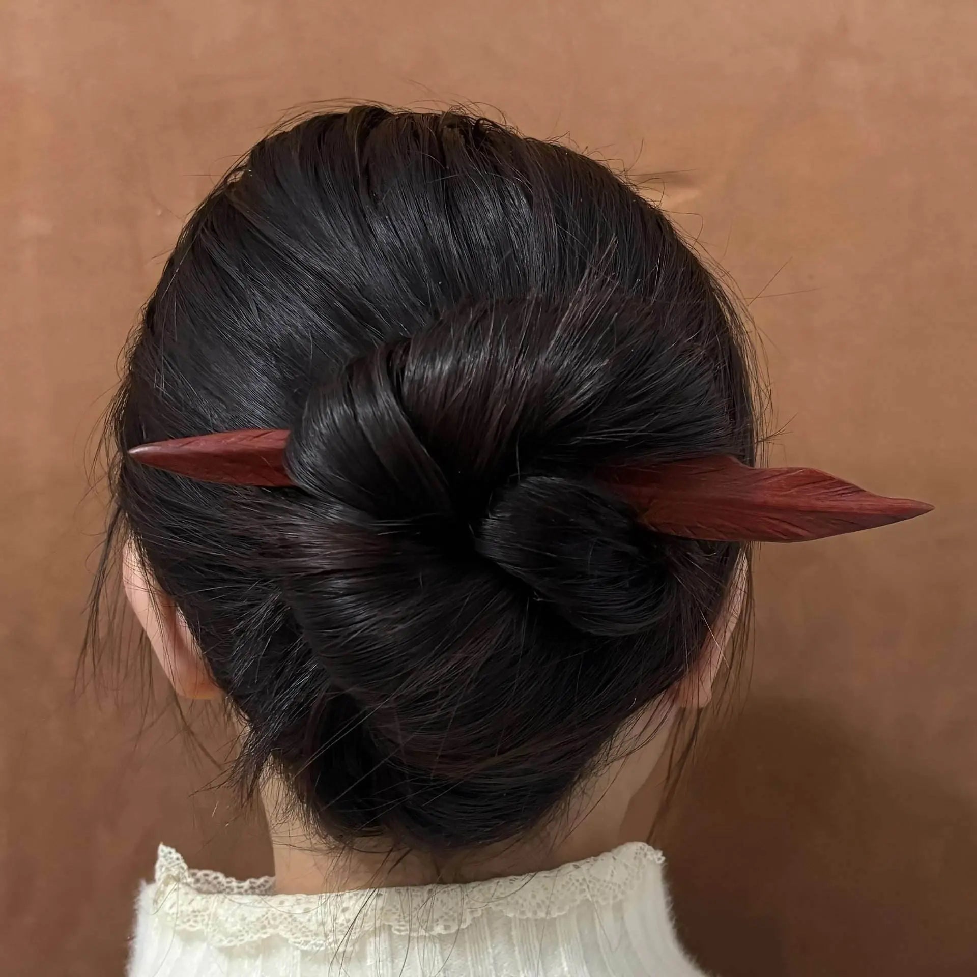 Chinese hairpin Handcrafted Carved Willow Leaf, Women's Hairstyle Accessory - STAR8S - STAR8S