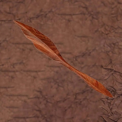 Chinese hairpin Handcrafted Carved Willow Leaf, Women's Hairstyle Accessory - STAR8S - STAR8S