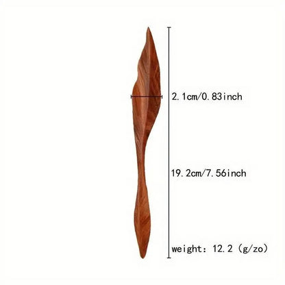 Chinese hairpin Handcrafted Carved Willow Leaf, Women's Hairstyle Accessory - STAR8S - STAR8S