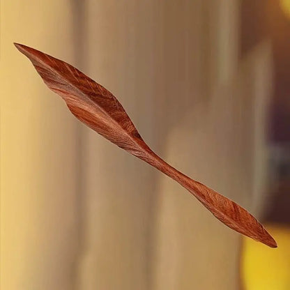 Chinese hairpin Handcrafted Carved Willow Leaf, Women's Hairstyle Accessory - STAR8S - STAR8S