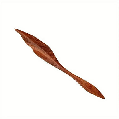 Chinese hairpin Handcrafted Carved Willow Leaf, Women's Hairstyle Accessory - STAR8S - STAR8S
