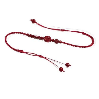 Cinnabar Safety Buckle Anklet, Hand - Woven Stylish Jewelry - STAR8S