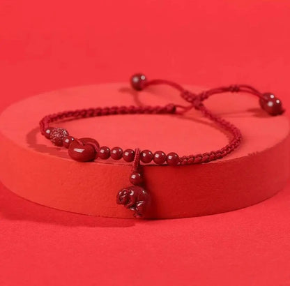 Cinnabar Safety Buckle Anklet, Hand - Woven Stylish Jewelry - STAR8S