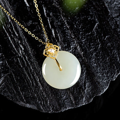 Classic & Charming White Jade Necklace Womens: S925 Silver Safety Pendant | STAR8S