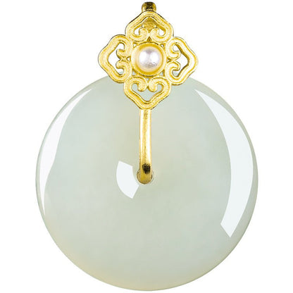 Classic & Charming White Jade Necklace Womens: S925 Silver Safety Pendant | STAR8S