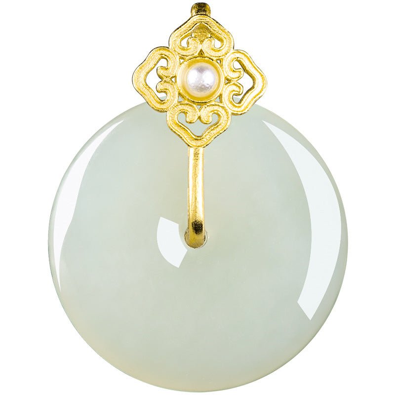Classic & Charming White Jade Necklace Womens: S925 Silver Safety Pendant | STAR8S