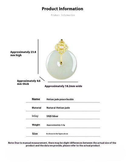 Classic & Charming White Jade Necklace Womens: S925 Silver Safety Pendant | STAR8S