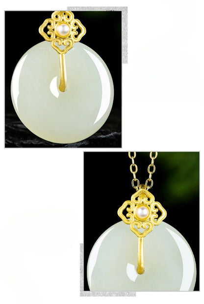 Classic & Charming White Jade Necklace Womens: S925 Silver Safety Pendant | STAR8S - STAR8S
