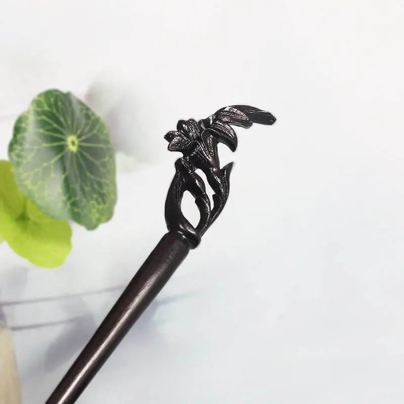 Classical Ebony Hairpin for Hanfu Bun Ballerina Bun Elegant Choice - STAR8S
