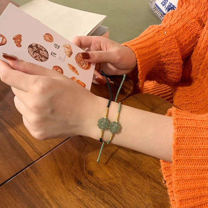 Clover Jade Bracelet‌ - Handmade Hetian Jade Lucky Charm | STAR8S