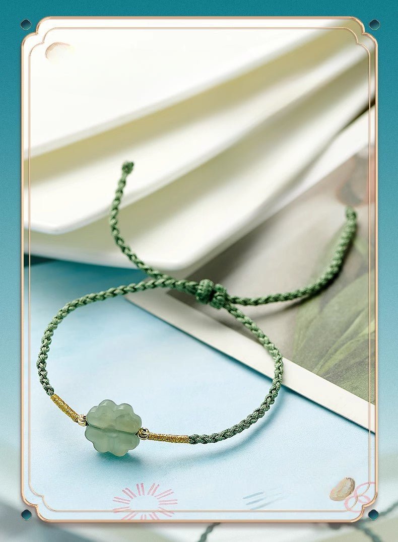 clover jade bracelet‌ - handmade hetian jade lucky charm | star8s