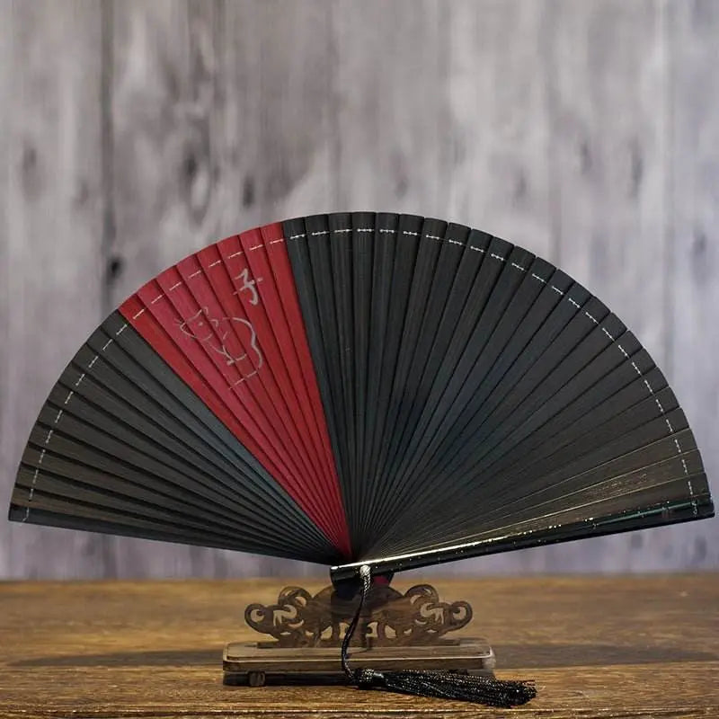 creative zodiac all - bamboo folding fan, simple and stylish with ancient charm - star8s