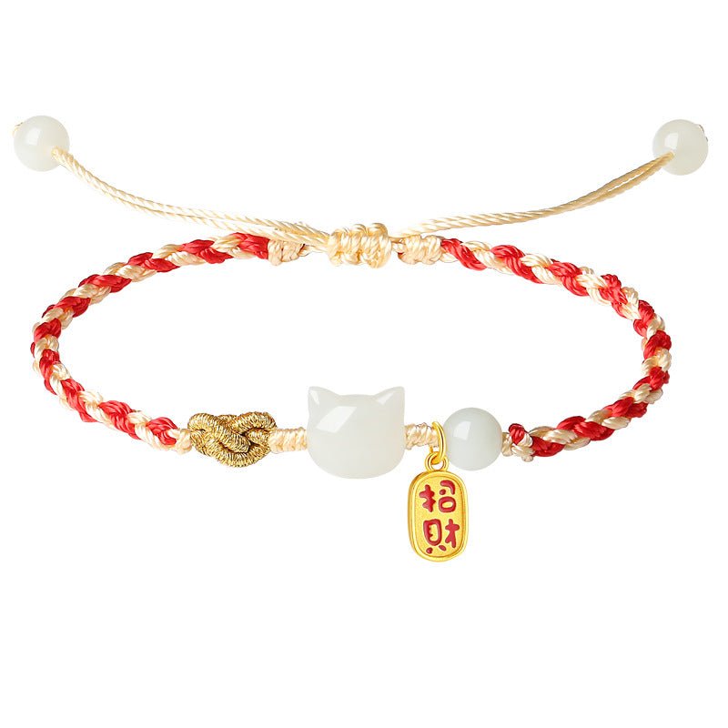 cultural cat jade bracelets: hetian jade 925 silver fu | star8s