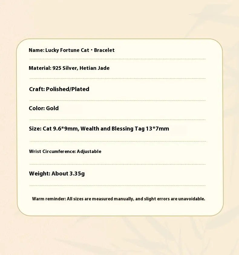 Cultural Cat Jade Bracelets: Hetian Jade 925 Silver Fu | STAR8S