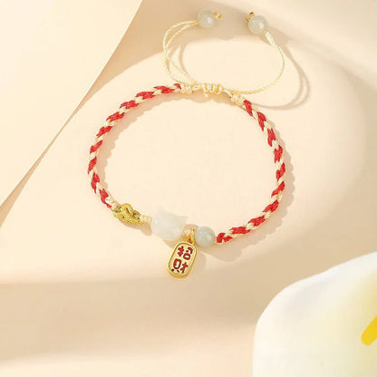 Cultural Cat Jade Bracelets: Hetian Jade 925 Silver Fu | STAR8S - STAR8S