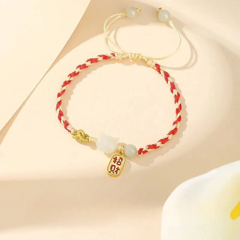 Cultural Cat Jade Bracelets: Hetian Jade 925 Silver Fu | STAR8S - STAR8S