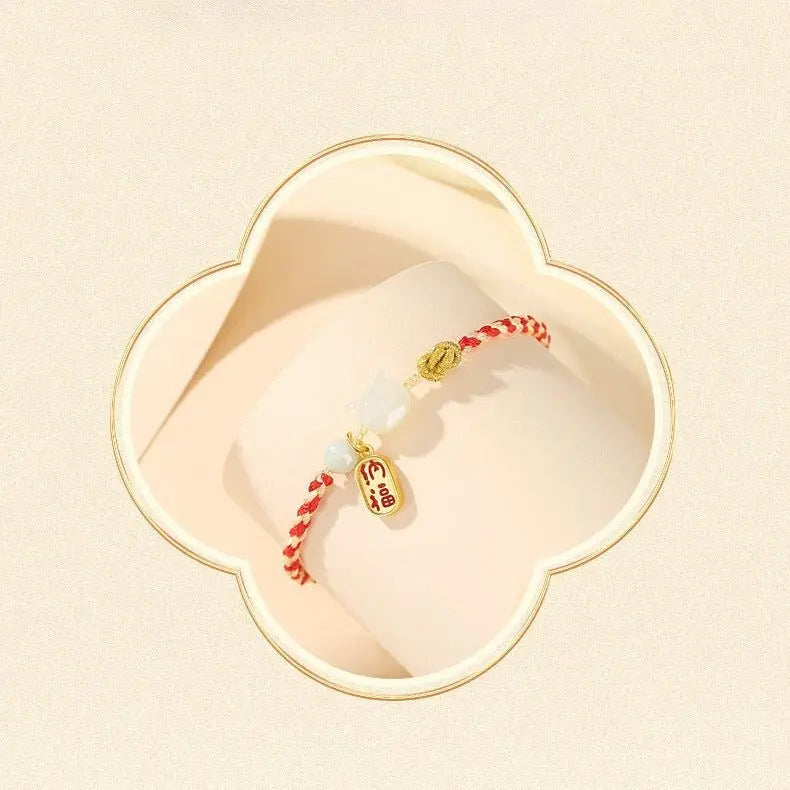 cultural cat jade bracelets: hetian jade 925 silver fu | star8s - star8s