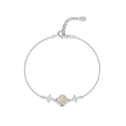 Cultural Gold Plated Jade Bracelet: Hetian Lucky Clover Gift for Her | STAR8S