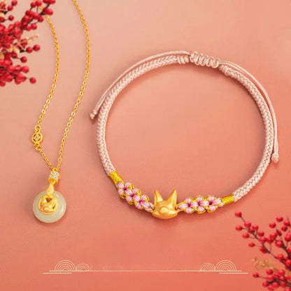 Cultural Little Fox Bracelet: 925 Silver Hand - woven Red String | STAR8S