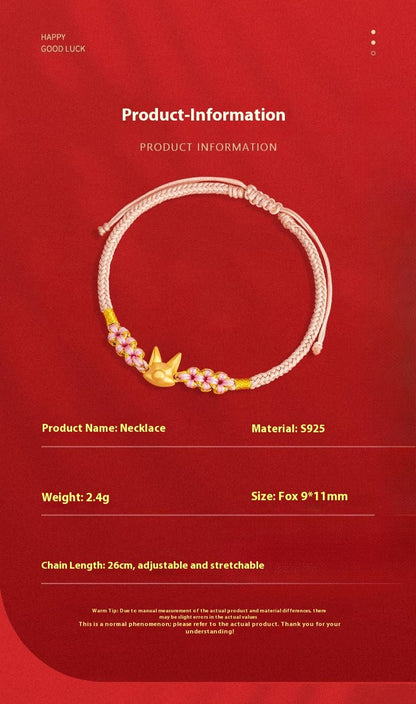 Cultural Little Fox Bracelet: 925 Silver Hand - woven Red String | STAR8S